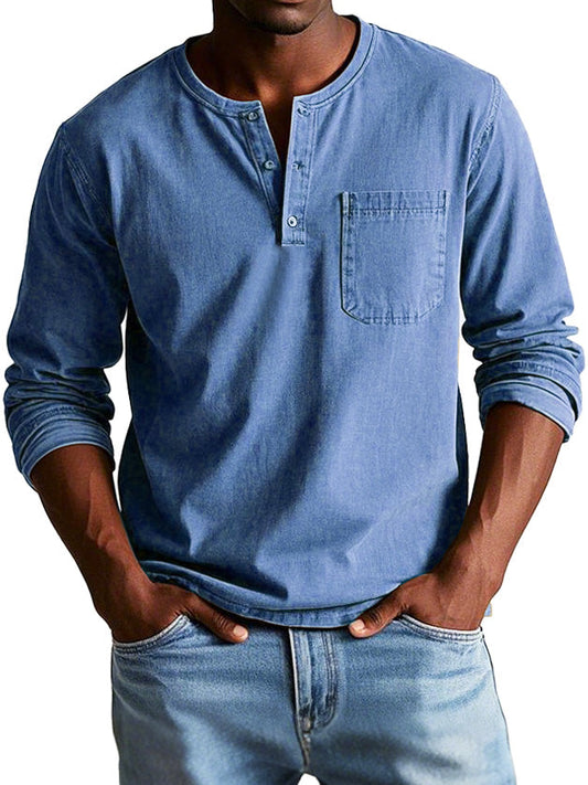 T-shirt met klassieke Henley-kraag