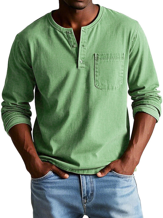T-shirt met klassieke Henley-kraag