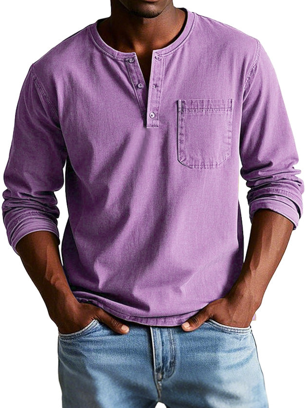 T-shirt met klassieke Henley-kraag