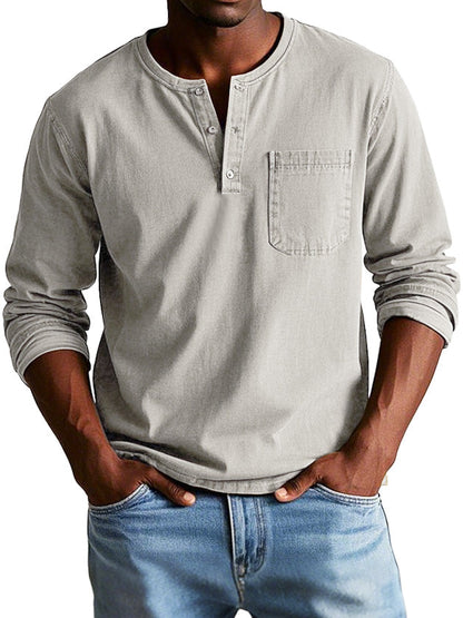 T-shirt met klassieke Henley-kraag