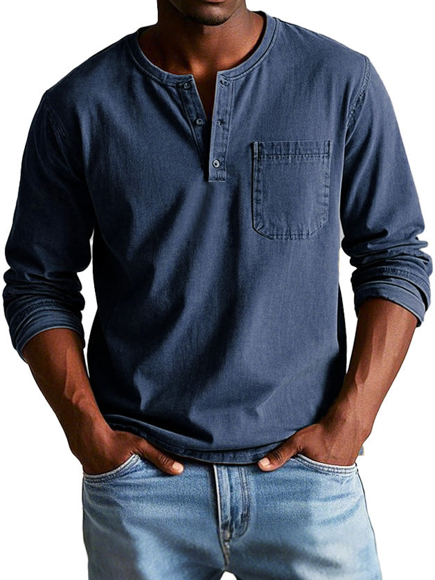 T-shirt met klassieke Henley-kraag
