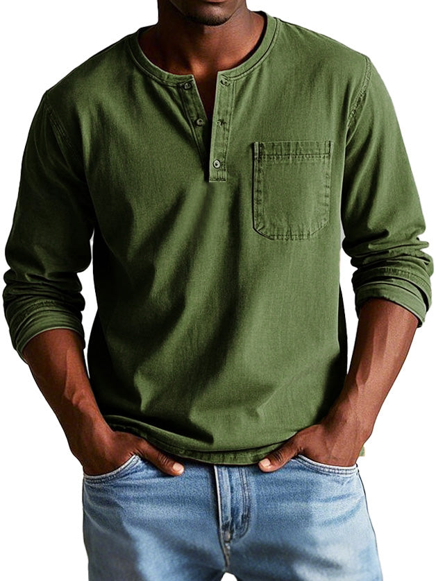 T-shirt met klassieke Henley-kraag